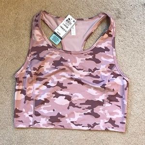 NWT Ideology Pink Camo crop top tank - Sz L